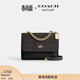 蔻馳（COACH）奧萊女士女包老花KLARE 18號迷你斜挎包單肩包通勤 IM/胡桃木色/黑色
