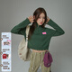 CHUU半高領(lǐng)長(cháng)袖糖果色針織衫女2025春季新品破洞設計長(cháng)袖毛衣 墨綠 均碼