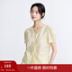茵曼（INMAN）純棉法式鏤空鉤花短袖襯衫女2025夏季氣質(zhì)時(shí)尚V領(lǐng)綁帶襯衣 米黃色 M