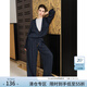 范思藍恩氣質(zhì)設計款假兩件長(cháng)袖上衣女秋季2025新款上衣褲子兩件套 靛藍色上衣 M