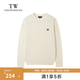 Teenie Weenie【云朵毛衣】小熊男裝2025秋冬新品圓領(lǐng)絞花軟糯針織衫男女同款 象牙白 L (175)