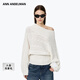 ANN ANDELMAN【周芯竹同款】解構斜肩絞花毛衣寬松慵懶復古針織衫 白色 S