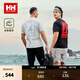 HELLY HANSEN, H/H海麗漢森h(huán)h25夏新情侶款日常休閑防曬彈力圖案印花短袖T恤 黑色 XL