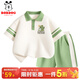 巴布豆男童套裝2026夏季新款兒童POLO短袖兩件套活力撞色學(xué)院風(fēng)透氣夏裝 米拼綠 巴布仙人掌X_3 100