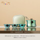Bylure品牌純鈦旅行茶具套裝輕奢高檔家用戶(hù)外便攜露營(yíng)快客杯一壺三杯 純鈦丨冰晶綠快客杯【便攜包】