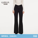 歌莉婭【收腹提臀】微喇神褲女春季2026新款高腰黑色長(cháng)褲1F1L1I010 00B黑色 28