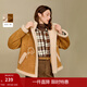 茵曼2025冬季女裝新款復古皮毛一體羊羔絨外套休閑寬松保暖上衣  淺卡其 M