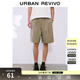 UR夏季新款男裝復古休閑松緊腰抽繩寬松短褲UML650065 綠卡其 30