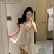 維多利亞的格調品牌睡衣女深V加胸墊性感激情緞面睡裙少婦純欲吊帶家居服禮盒裝 吊帶單件【禮盒裝】 L
