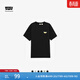 Levi's【特價(jià)來(lái)襲】李維斯情侶同款美式經(jīng)典印花針織休閑短袖T恤 暗夜黑 S