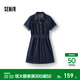 森馬（Semir）森柔|牛仔連衣裙女夏季收腰翻領(lǐng)工裝風(fēng)顯瘦潮酷chic復古短裙 牛仔深藍88301 L