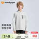 moodytiger兒童衛衣柔軟舒適春秋男童上衣空氣層挺括連帽寬松彈力女童運動(dòng)衣