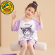 G.duck小黃鴨女童睡衣套裝庫洛米睡衣套裝兒童全棉短袖夏季家居服女寶寶 紫色 100 建議90-100cm3-4歲cm