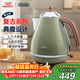 德龍（Delonghi）電熱水壺 家用復古304不銹鋼燒水電水壺 防干燒大功率1.7L煮水壺 KBO2001.VGR 橄欖綠 禮物