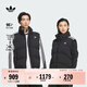 adidas百搭保暖鴨絨羽絨背心馬甲男女秋冬 90絨子阿迪達斯三葉草   黑色/卵石銀灰/白色   XS