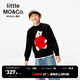 little MO&Co.親子裝 童裝25春裝新款女童圓領(lǐng)男童毛衣毛衫羊毛兒童 黑色 130 130/64