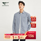 七匹狼【純棉】長(cháng)袖襯衫男裝春季新款抗皺肌理提花休閑襯衣柔軟上衣 112(中藍) XL 175/92A