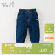戴維貝拉【商場(chǎng)同款】?jì)和澴忧锒型蓍e牛仔棉褲夾棉加厚