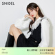 SNIDEL秋冬荷葉邊蕾絲系帶雪紡袖針織衫上衣SWNT245231 混合色 均碼 （F）