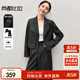 尚都比拉職業(yè)面試西裝套裝女春秋款正裝高級感小西服穿搭一整套 黑色 M
