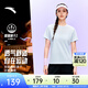 安踏（ANTA）防走光速干運動(dòng)套裝女夏季專(zhuān)業(yè)跑步體測健身瑜伽羽毛球短袖兩件套 【防走光速干】夢(mèng)影藍/基礎黑 M/女165