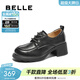 百麗（Belle）時(shí)尚舒適牛津鞋女厚底增高小皮鞋休閑通勤單鞋D3V1DAM5 黑色 37 (235mm)