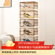 安爾雅免安裝鞋盒 鞋柜 收納門(mén)口可折疊防塵鞋架籃球鞋一體柜 茶色6格