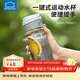 樂(lè )扣樂(lè )扣（LOCK&LOCK）一鍵式運動(dòng)水杯塑料杯戶(hù)外便攜水壺帶把手刻度男女杯子藍色550ml