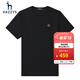 哈吉斯（HAZZYS）男裝 【薄荷曼波風(fēng)】夏款刺繡凈色圓領(lǐng)短袖T恤衫ASTZE03BE65 黑色BK 2XL (185/104A 52)