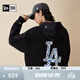 NEW ERA紐亦華MLB衛衣男女情侶青花瓷系列NY印花連帽套頭衫 14385193-黑色 洛杉磯道奇隊 L