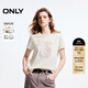 ONLY2025秋季新款舒適設計感玫瑰印花正肩短袖T恤女|125101044 A43 奶油白色 L (170) 88A