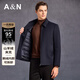 安東尼奧【羊毛羊絨&內膽可拆】95鵝絨山羊絨夾克男厚短款毛呢大衣外套