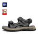 海瀾之家HLA涼鞋男士時(shí)尚休閑涼鞋舒適沙灘鞋HAALXM2DBG088 灰色 42