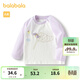 巴拉巴拉女童t恤寶寶春秋長(cháng)袖打底衫萌趣時(shí)髦可愛(ài)潮 白紫色調 73cm