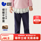 迷你巴拉【內里加絨】女童寶寶打底褲冬季親膚保暖仿牛仔褲子 牛仔深藍88301 100