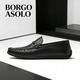 BORGO ASOLO2026新款春秋高端男鞋商務(wù)休閑皮鞋男士軟底駕車(chē)鞋一腳蹬豆豆鞋 四季款 40