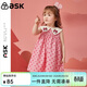 ASK JUNIOR女童連衣裙夏小童小熊繡花娃娃領(lǐng)波點(diǎn)滿(mǎn)印無(wú)袖公主裙 粉色 110