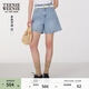 Teenie Weenie小熊女裝牛仔短褲夏季休閑活力清新時(shí)尚褲子 淺藍色 M