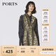 PORTS寶姿 新品女裝無(wú)袖撞色拼接中長(cháng)風(fēng)衣SA9T001GFQ026 銅繡綠 L (8)