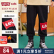 Levi's 李維斯童裝兒童褲子男女童春秋款長(cháng)褲經(jīng)典蝙蝠標梭織休閑運動(dòng)褲 黑美人（加絨） 140 /60 【建議身高128-140cm】