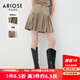 艾諾絲雅詩(shī)ARIOSEYEARS春秋季新品學(xué)院風(fēng)A字短裙百褶裙半身裙女20823590 卡其色 M