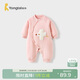 童泰（TONGTAI）嬰兒連體衣秋冬季純棉夾棉寶寶衣服兒童哈衣薄棉爬服粉色59cm