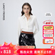 朗姿【朗姿Basic衣櫥】白襯衣高級感長(cháng)袖上衣冬季新款通勤氣質(zhì)襯衫女 米白色 M