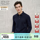 EMZ鄂爾多斯抗菌蓄熱保暖25春秋新款男商務(wù)休閑翻領(lǐng)長(cháng)袖polot恤 藏青 L 推薦身高165/體重130-140斤