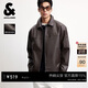杰克·瓊斯（JACK&JONES） 男裝秋季時(shí)尚潮流美式機車(chē)仿荔枝紋PU寬松翻領(lǐng)夾克外套2253P3008