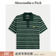 Abercrombie & Fitch【重磅POLO】男裝25夏季美式條紋棉質(zhì)Polo衫短袖T恤 綠色條紋 L (180/108A)