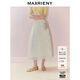 MAXRIENY法式優(yōu)雅感鏤空繡花散擺半裙秋款米白色高腰復古中長(cháng)裙 米白 S