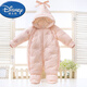迪士尼（Disney）冬季新生嬰兒外出服連體羽絨服保暖男女寶寶外出服羽絨服加厚抱服 白鴨絨粉色心心 中號8-12個(gè)月身高70-80厘米 【國