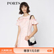 PORTS寶姿 秋季新品女裝露肩短袖連衣裙SA9D032GFD026 淺粉 L (8)
