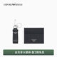 EMPORIO ARMANI/阿瑪尼官方旗艦【禮物】男士多卡位商務(wù)卡夾鑰匙扣皮具套裝春夏 81072-黑色